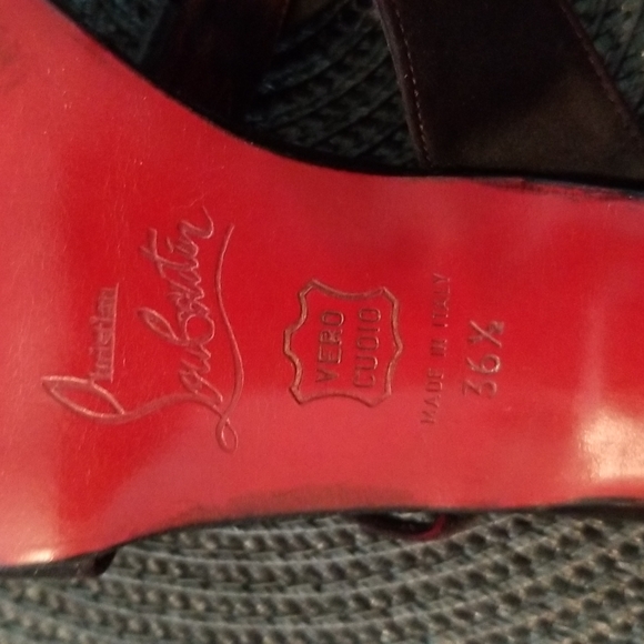 Strappy satin Louboutin heels - Picture 2 of 3